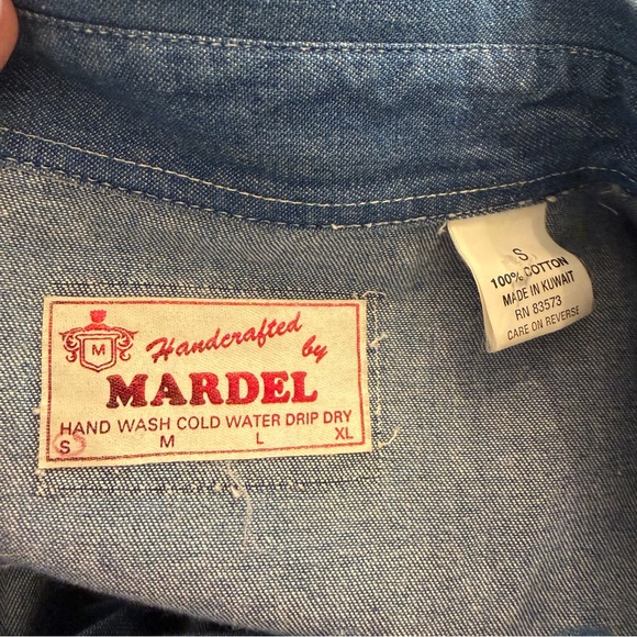 MARDEL Western denim shirt with fringe and studs- Size S - Picture 6 of 6